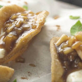 Tacos de cheesecake con manzana